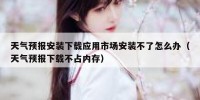 天气预报安装下载应用市场安装不了怎么办（天气预报下载不占内存）
