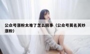 公众号涨粉太难了怎么回事（公众号莫名其妙涨粉）
