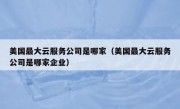 美国最大云服务公司是哪家（美国最大云服务公司是哪家企业）