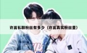 许嵩私联粉丝有多少（许嵩真实粉丝量）