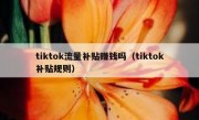 tiktok流量补贴赚钱吗（tiktok补贴规则）