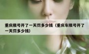 重庆限号开了一天罚多少钱（重庆车限号开了一天罚多少钱）