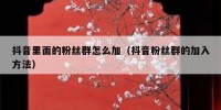 抖音里面的粉丝群怎么加（抖音粉丝群的加入方法）