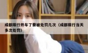 成都限行开车了要被处罚几次（成都限行当天多次处罚）