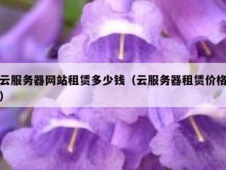 云服务器网站租赁多少钱（云服务器租赁价格）