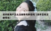 派币新用户怎么注册账号和密码（派币怎样注册钱包）
