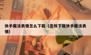 快手魔法表情怎么下载（怎样下载快手魔法表情）