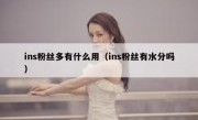 ins粉丝多有什么用（ins粉丝有水分吗）