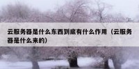 云服务器是什么东西到底有什么作用（云服务器是什么来的）