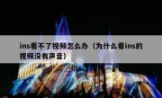 ins看不了视频怎么办（为什么看ins的视频没有声音）