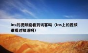 ins的视频能看到访客吗（ins上的视频谁看过知道吗）