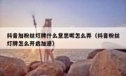 抖音加粉丝灯牌什么意思呢怎么弄（抖音粉丝灯牌怎么开启加速）