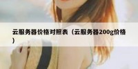 云服务器价格对照表（云服务器200g价格）
