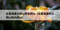 云服务器公网ip和私网ip（云服务器的公网ip和内网ip）