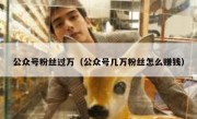 公众号粉丝过万（公众号几万粉丝怎么赚钱）
