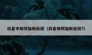 抖音中如何加粉丝团（抖音如何加粉丝团?）
