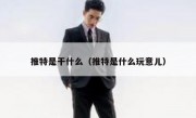 推特是干什么（推特是什么玩意儿）