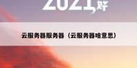 云服务器服务器（云服务器啥意思）