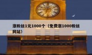 涨粉丝1元1000个（免费涨1000粉丝网站）