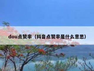 dou点赞率（抖音点赞率是什么意思）