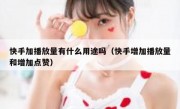 快手加播放量有什么用途吗（快手增加播放量和增加点赞）