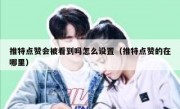 推特点赞会被看到吗怎么设置（推特点赞的在哪里）