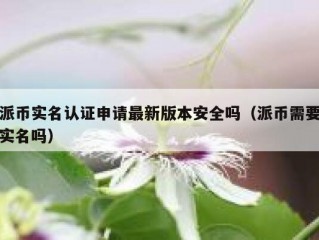 派币实名认证申请最新版本安全吗（派币需要实名吗）