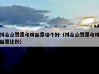 抖音点赞量和粉丝量哪个好（抖音点赞量和粉丝量比例）