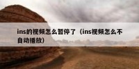 ins的视频怎么暂停了（ins视频怎么不自动播放）