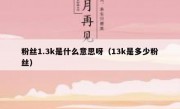 粉丝1.3k是什么意思呀（13k是多少粉丝）