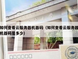 如何查看云服务器机器码（如何查看云服务器机器码是多少）