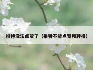 推特没法点赞了（推特不能点赞和转推）