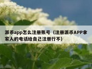 派币app怎么注册账号（注册派币APP拿家人的电话给自己注册行不）