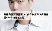 云服务器资源管理CPU内存利用率（云服务器cpu和内存怎么配）