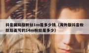 抖音国际版粉丝1m是多少钱（海外版抖音粉丝后面写的14m粉丝是多少）
