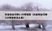 抖音粉丝灯牌1-20等级表（抖音粉丝灯牌120等级表怎么看）