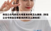 微信公众号粉丝从哪里来的呢怎么删除（微信公众号粉丝从哪里来的呢怎么删除掉）