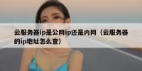 云服务器ip是公网ip还是内网（云服务器的ip地址怎么查）