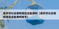 派币可以兑现吗现在还能用吗（派币可以兑现吗现在还能用吗知乎）