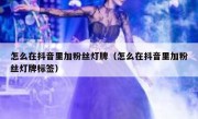 怎么在抖音里加粉丝灯牌（怎么在抖音里加粉丝灯牌标签）