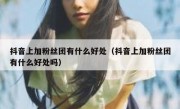 抖音上加粉丝团有什么好处（抖音上加粉丝团有什么好处吗）