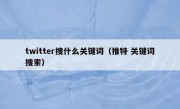 twitter搜什么关键词（推特 关键词搜索）