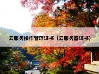 云服务操作管理证书（云服务器证书）