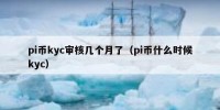 pi币kyc审核几个月了（pi币什么时候kyc）