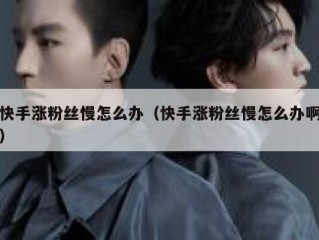 快手涨粉丝慢怎么办（快手涨粉丝慢怎么办啊）