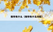 推特有什么（推特有什么功能）