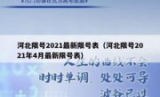 河北限号2021最新限号表（河北限号2021年4月最新限号表）