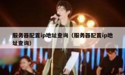服务器配置ip地址查询（服务器配置ip地址查询）