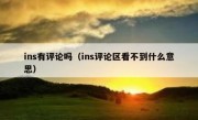 ins有评论吗（ins评论区看不到什么意思）