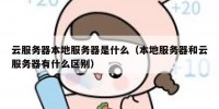 云服务器本地服务器是什么（本地服务器和云服务器有什么区别）